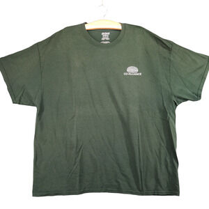 Gildan Mens Co-Alliance T-Shirt Green 3XL Short Sleeve Polycotton Dry Blend